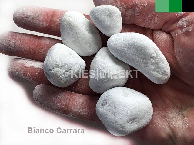 Carrara Kies 25-40 mm 20 kg Sack Splitt Marmor weiß Gabionenfüllung Gabione 